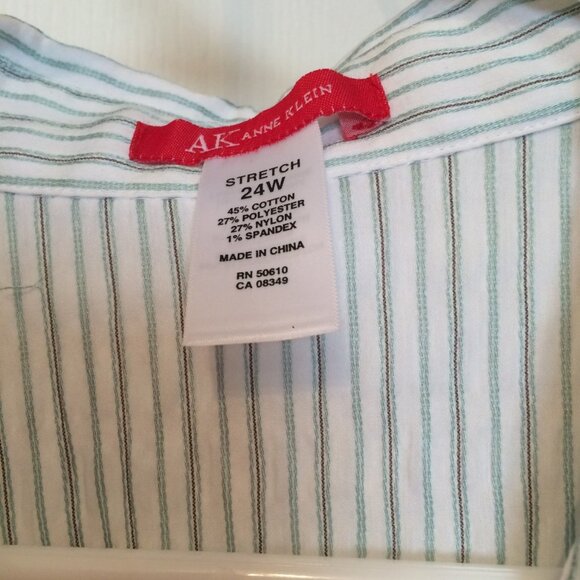 Anne Klein striped blouse sz 24 W - Picture 4 of 5